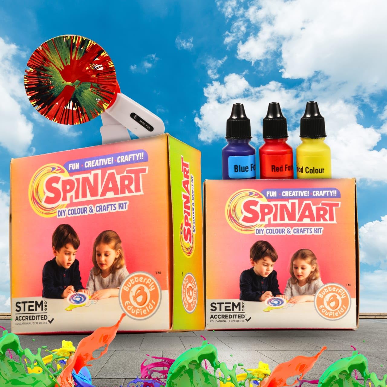 Butterfly EduFields Spin Art & Craft Kit for Kids | STEM Art Toy & DIY Painting Kit (Ages 3+)