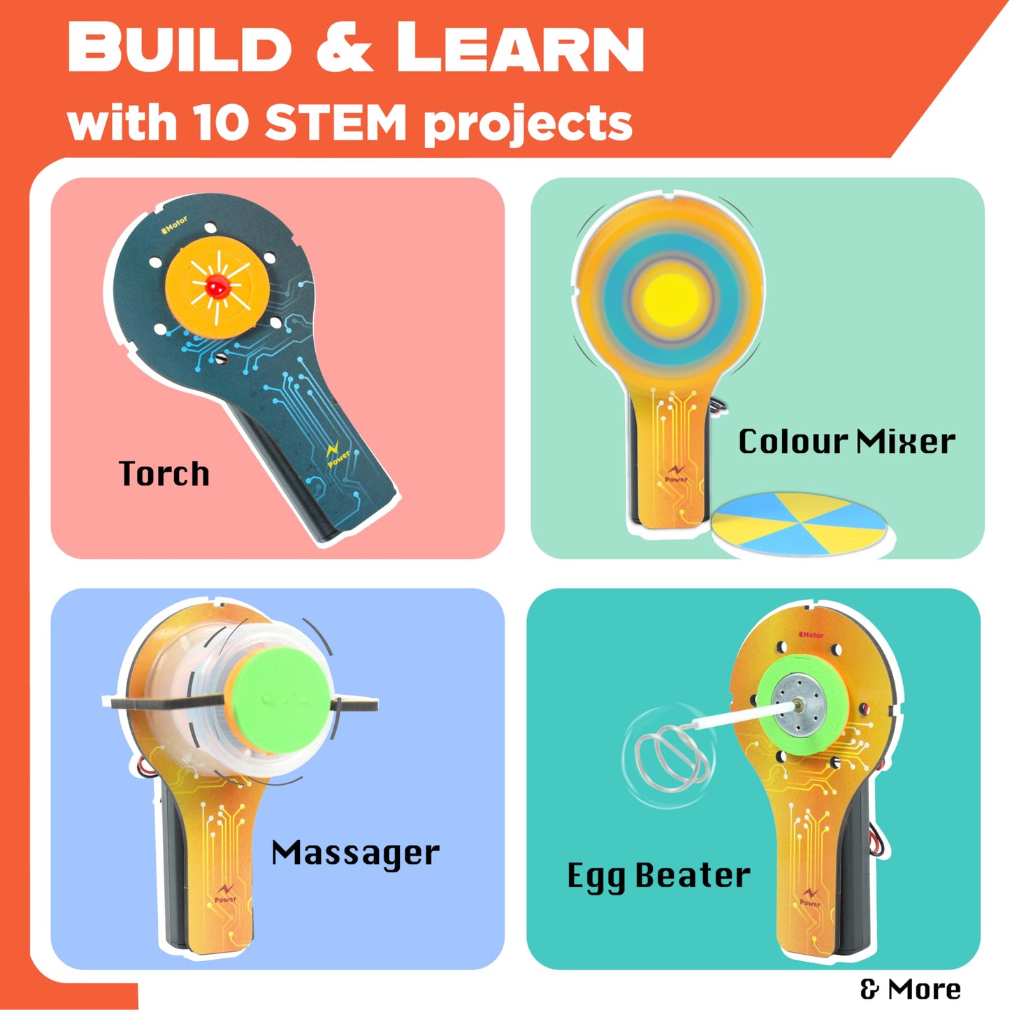 Butterfly EduFields 10-in-1 STEM Kit – Hands-On Electric Motor Experiments for Kids Aged 5-12