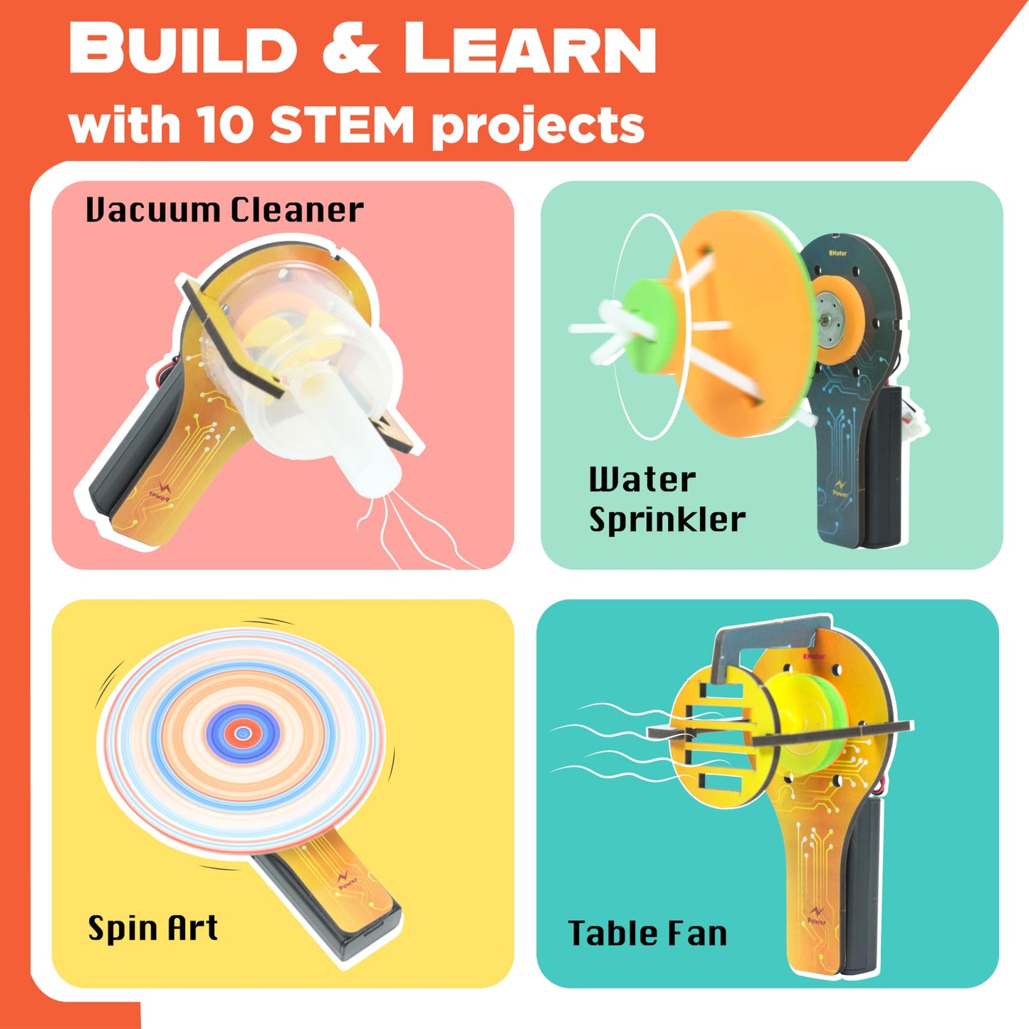 Butterfly EduFields 10-in-1 STEM Kit – Hands-On Electric Motor Experiments for Kids Aged 5-12