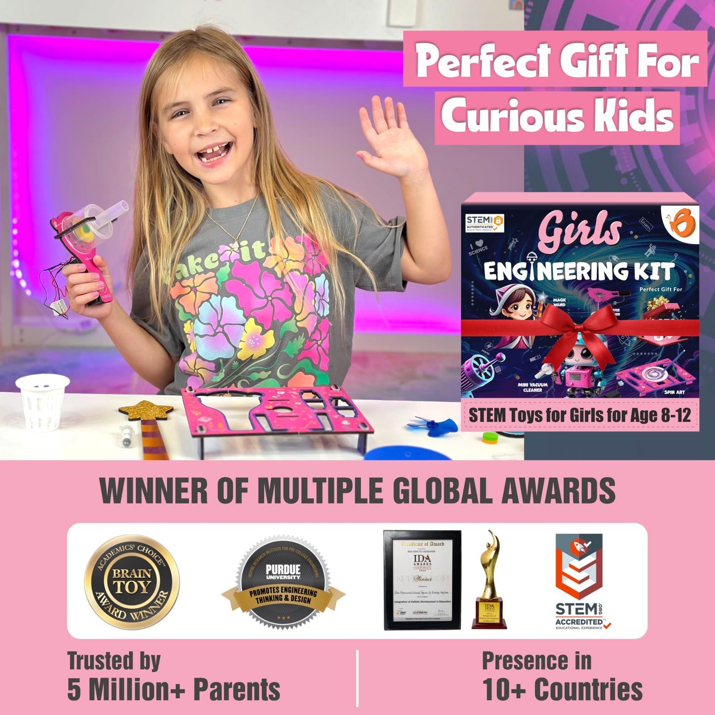 Butterfly EduFields 100+ STEM Projects | Girls Mini Engineering Kit for Ages 8–15 | DIY Science & Engineering Toys