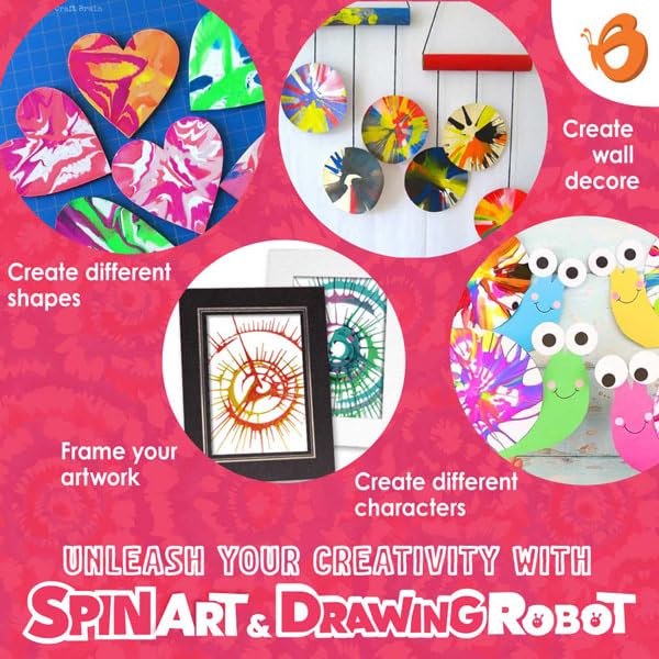 Butterfly EduFields Spin Art & Craft Kit for Kids | STEM Art Toy & DIY Painting Kit (Ages 3+)