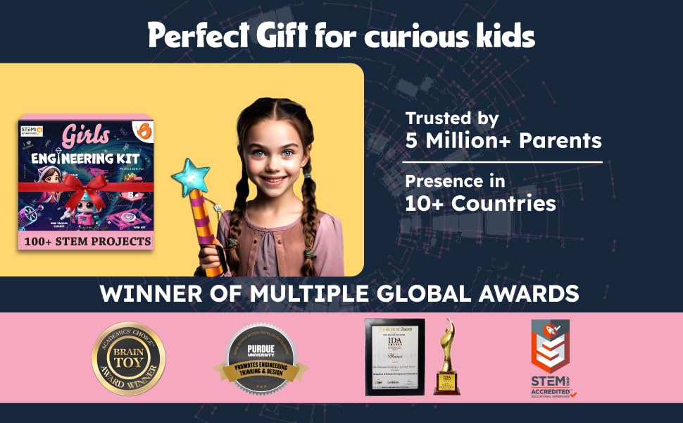 Butterfly EduFields 100+ STEM Projects | Girls Mini Engineering Kit for Ages 8–15 | DIY Science & Engineering Toys