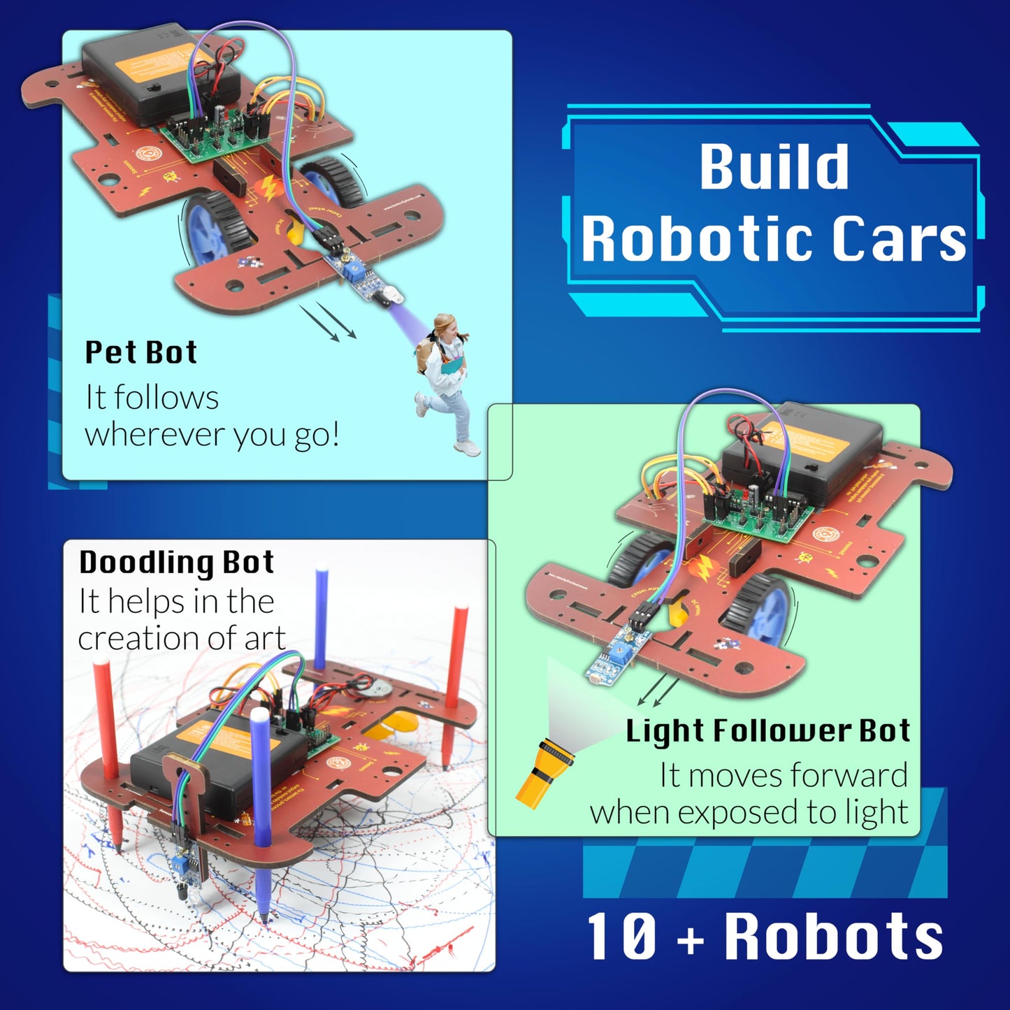 Butterfly EduFields 10-in-1 STEM Robotics Kit for Kids 8-14