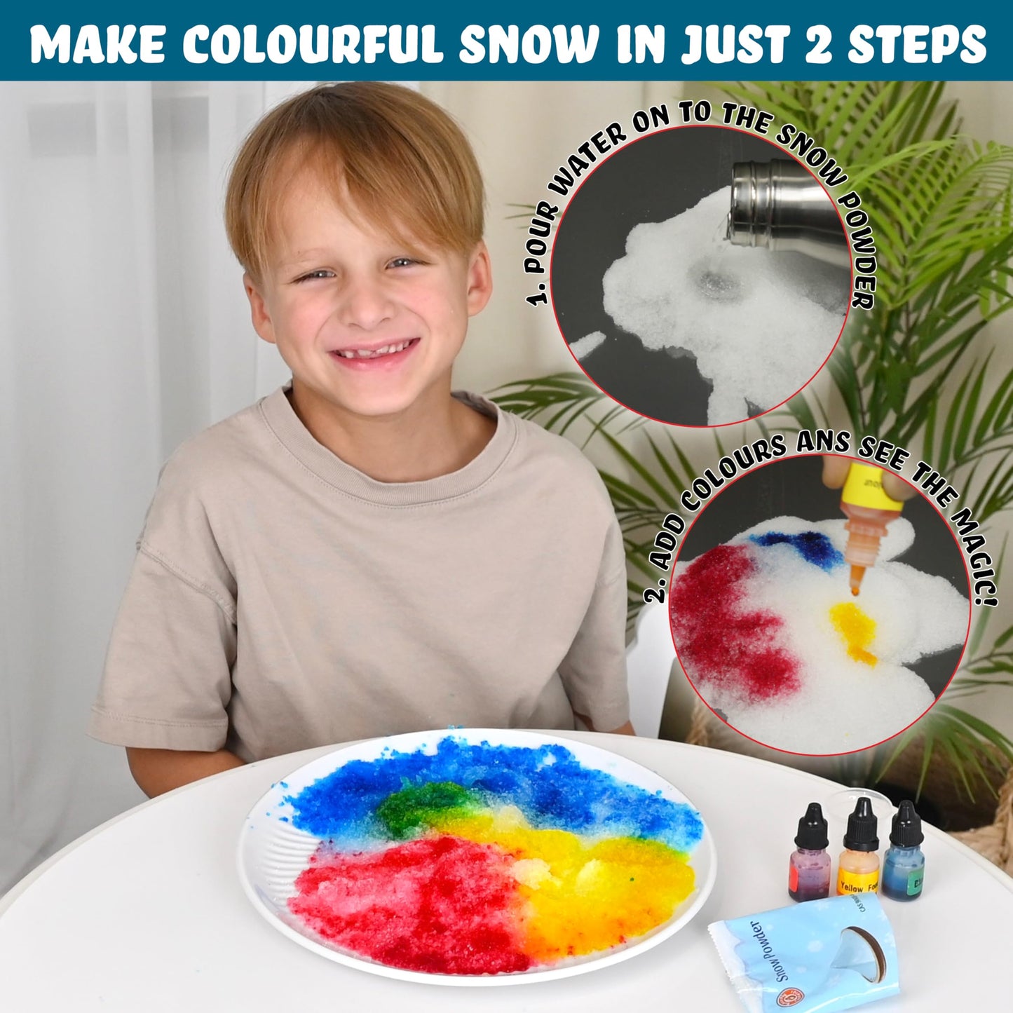 Butterfly EduFields Snow Magic Science Kit (Pack of 6) – Colorful Instant Snow for Kids 4–8, Safe, Reusable