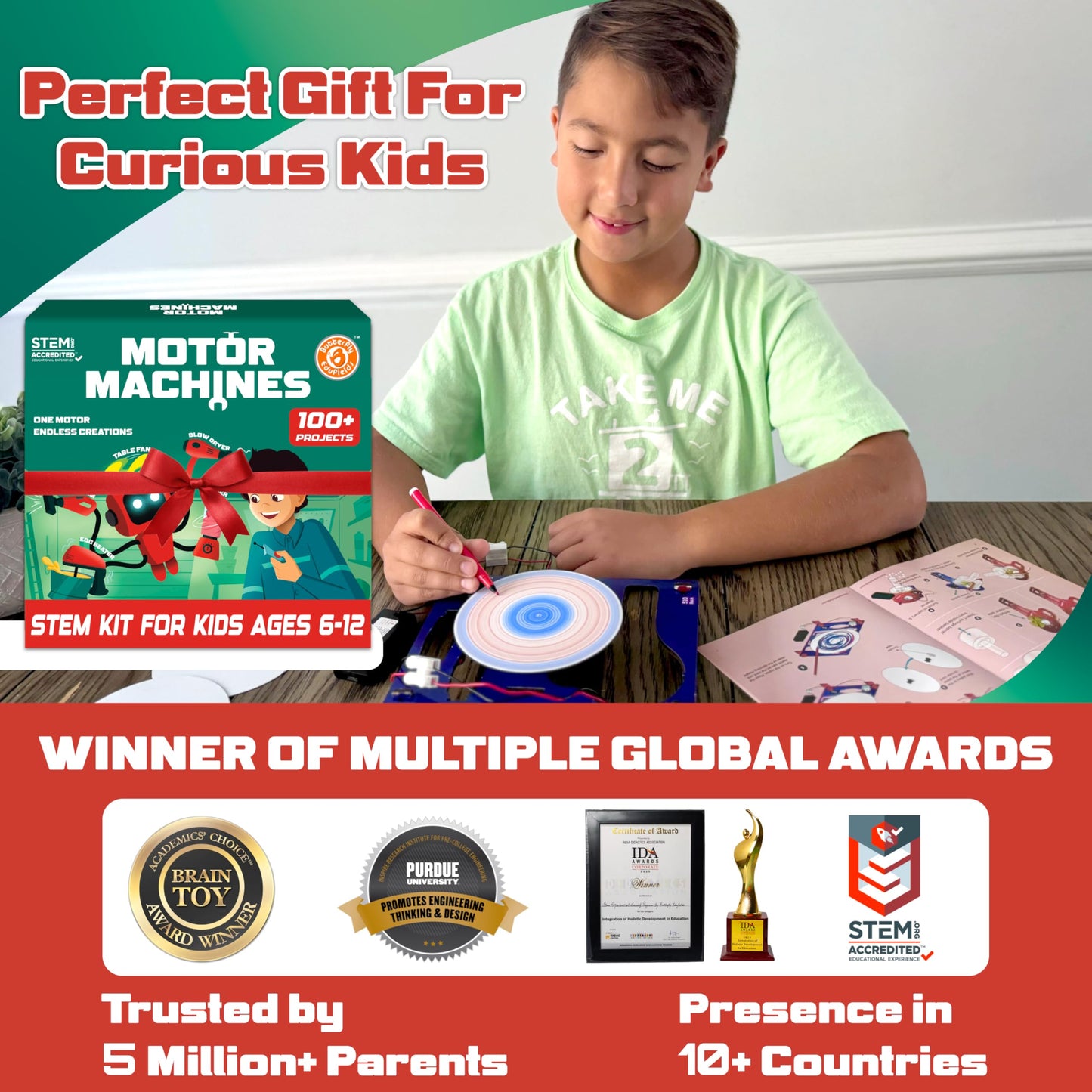 Butterfly EduFields 100+ STEM Toys for Ages 8-13 | Robotics & Engineering Kit
