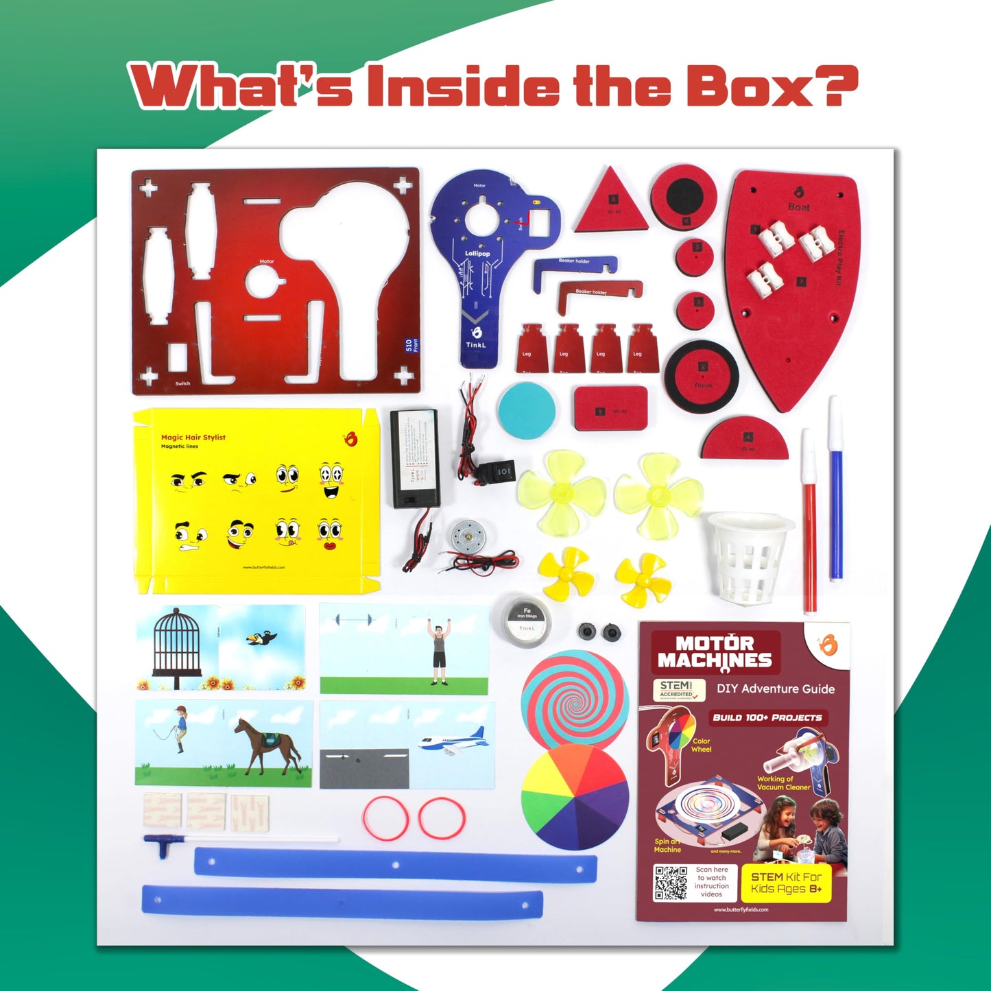 Butterfly EduFields 100+ STEM Toys for Ages 8-13 | Robotics & Engineering Kit
