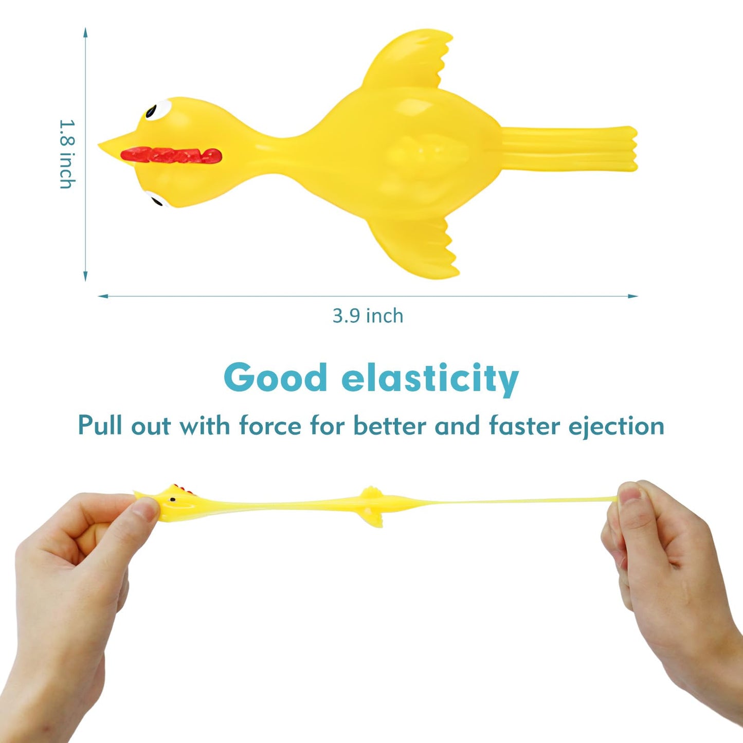 BUVUDI 16 Pieces Rubber Chicken Slingshot Set – Flying Chicken Toys for Parties & Gifts