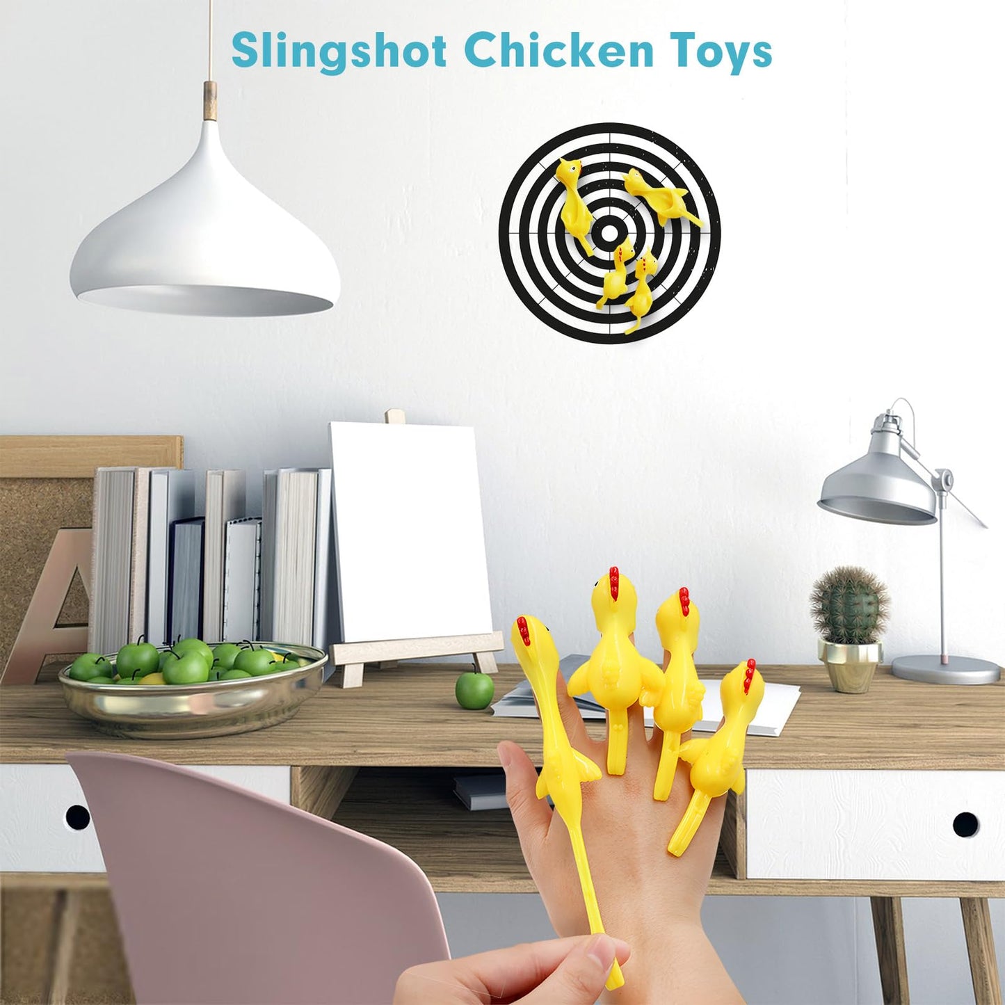 BUVUDI 16 Pieces Rubber Chicken Slingshot Set – Flying Chicken Toys for Parties & Gifts