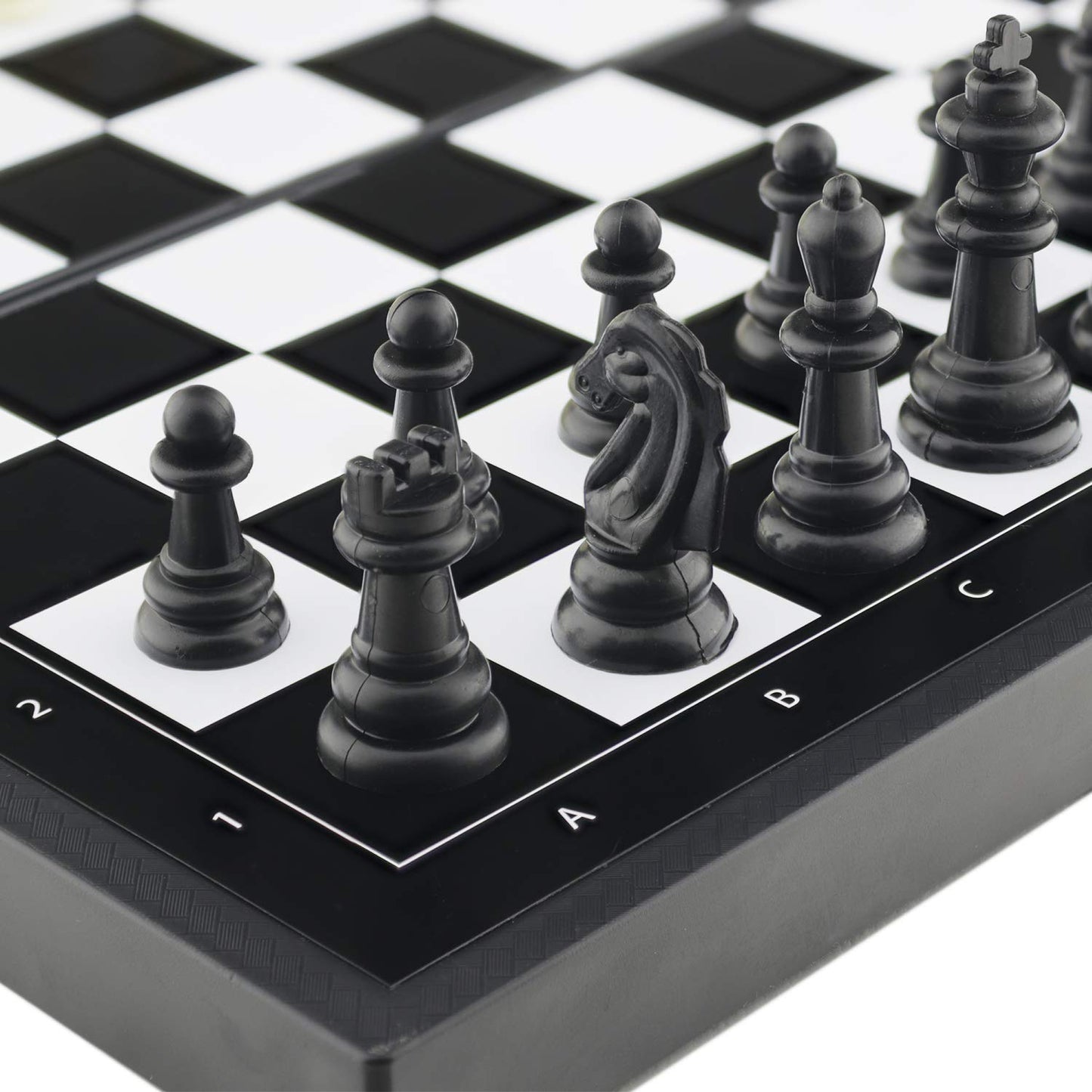 BUYESS 5-in-1 Magnetic Travel Board Game Set – Chess, Checkers, Dominoes, Backgammon & Cards
