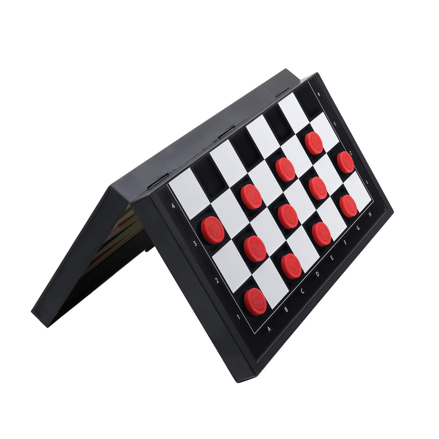 BUYESS 5-in-1 Magnetic Travel Board Game Set – Chess, Checkers, Dominoes, Backgammon & Cards