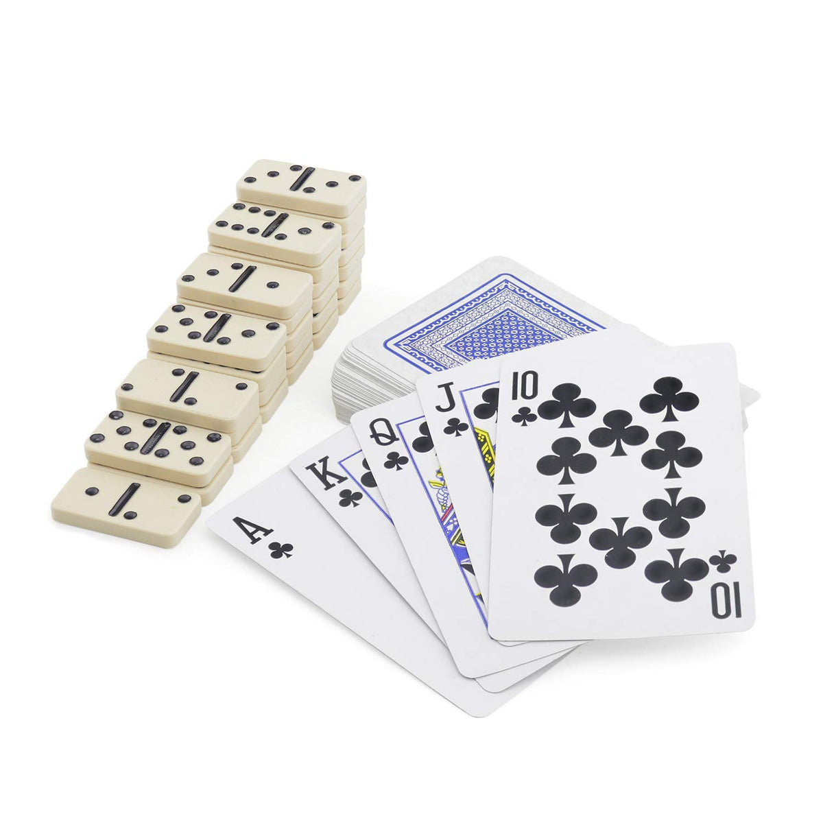 BUYESS 5-in-1 Magnetic Travel Board Game Set – Chess, Checkers, Dominoes, Backgammon & Cards