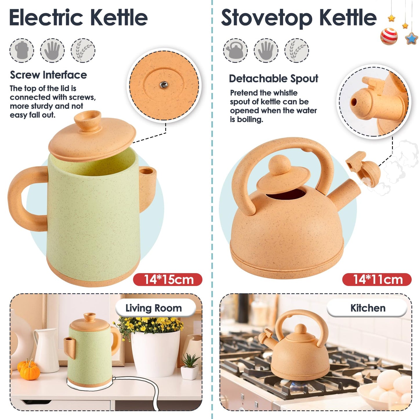 BUYGER Kids Play Kitchen Set – Realistic Pots, Pans & Utensils (3-5+)