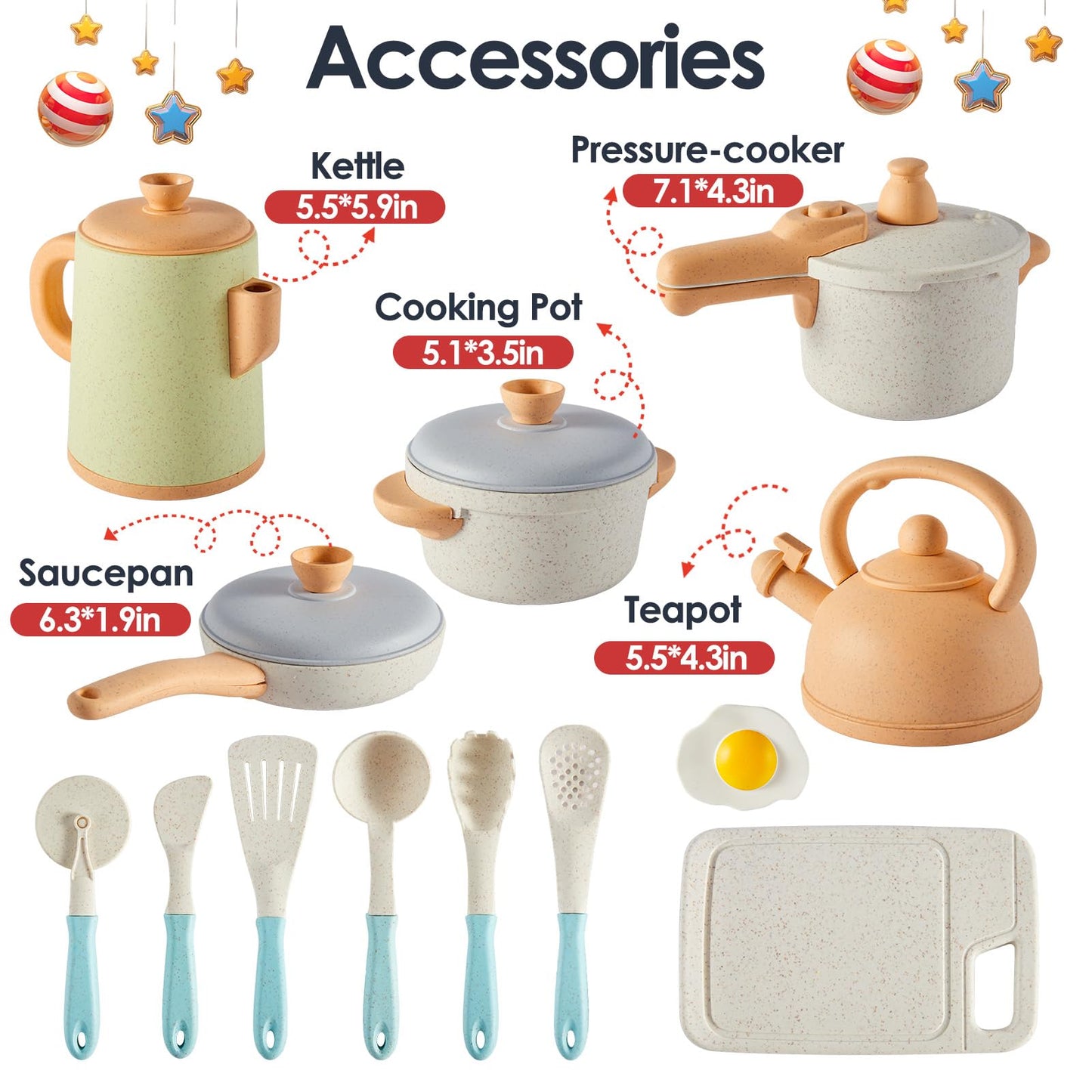 BUYGER Kids Play Kitchen Set – Realistic Pots, Pans & Utensils (3-5+)