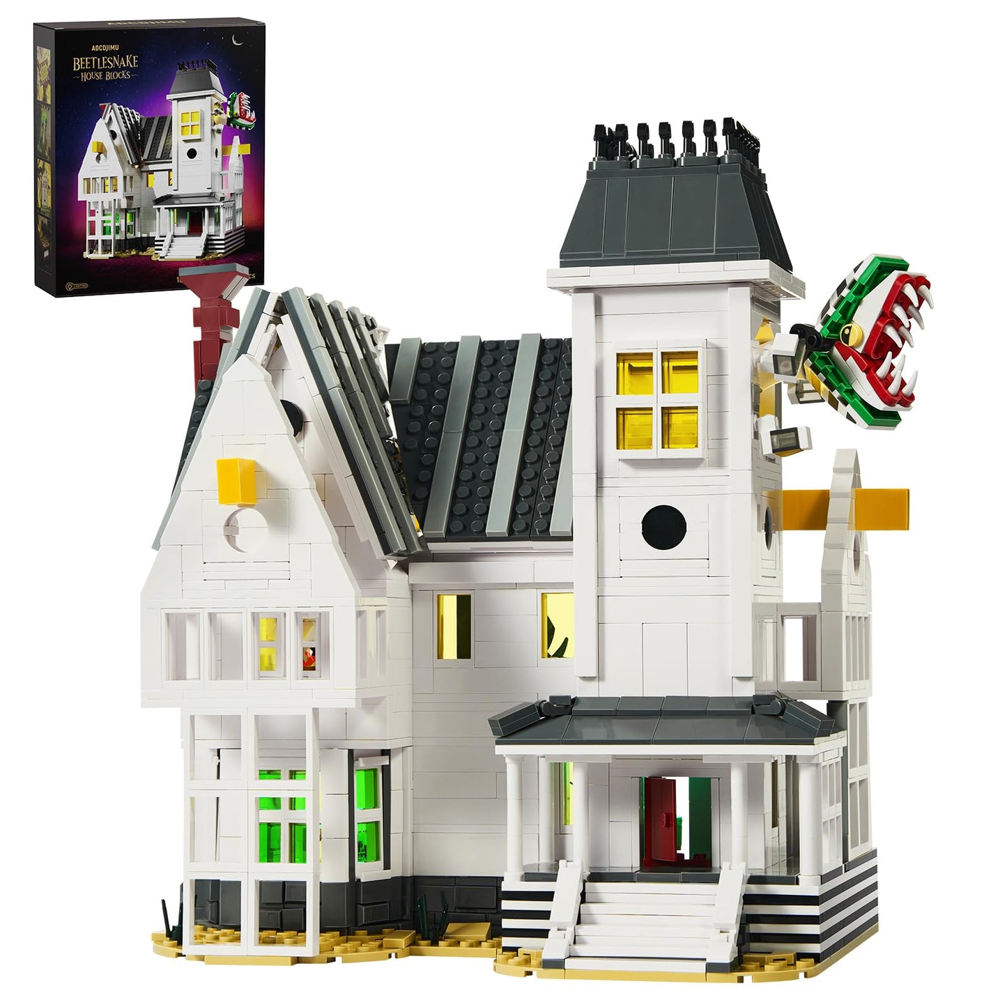 BVANFKJGR Horror Beetle House Building Blocks Set – Betelgeuse Sandworm & Lydia Deetz, 1851pcs