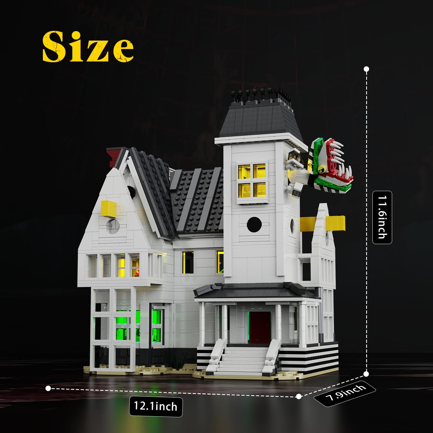 BVANFKJGR Horror Beetle House Building Blocks Set – Betelgeuse Sandworm & Lydia Deetz, 1851pcs
