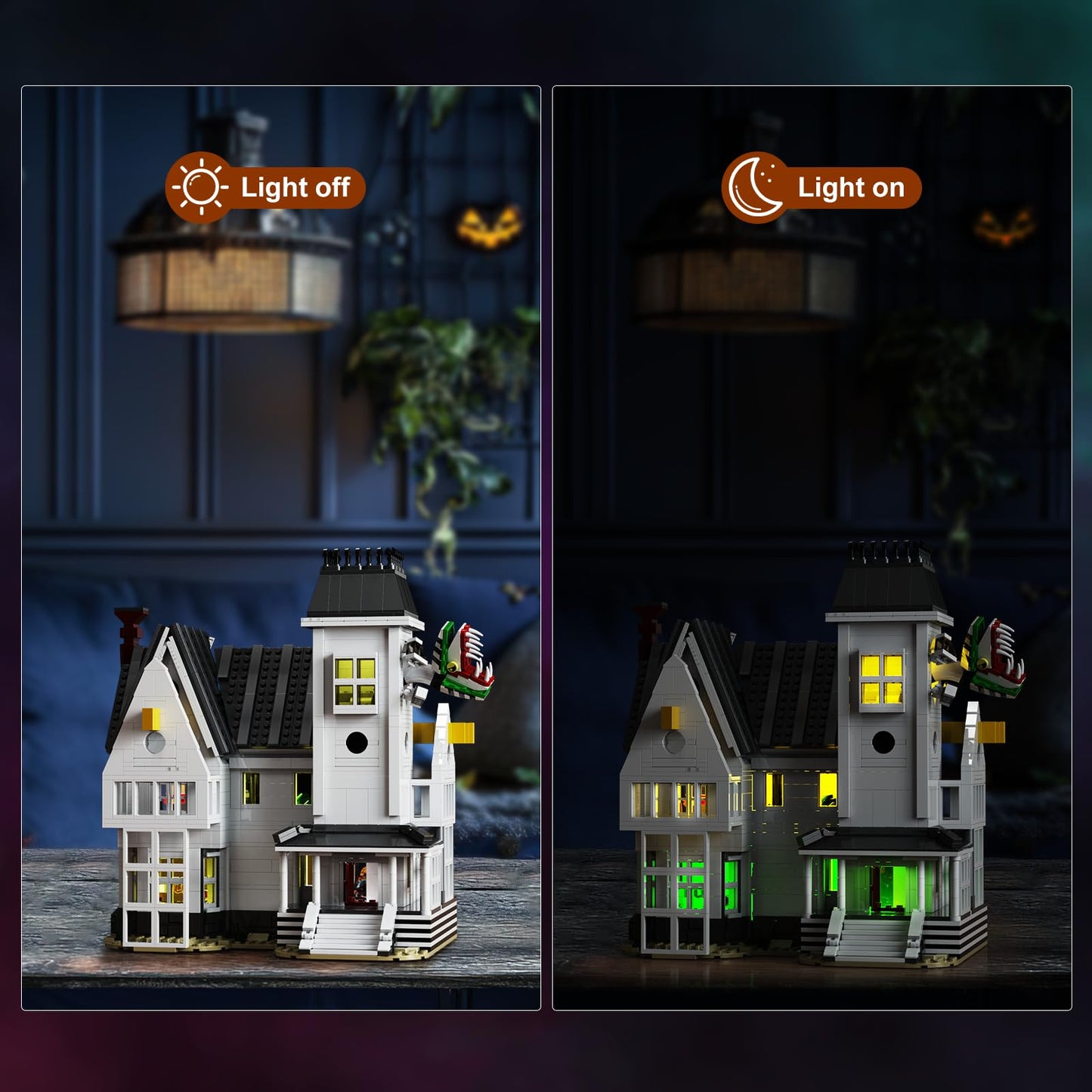 BVANFKJGR Horror Beetle House Building Blocks Set – Betelgeuse Sandworm & Lydia Deetz, 1851pcs