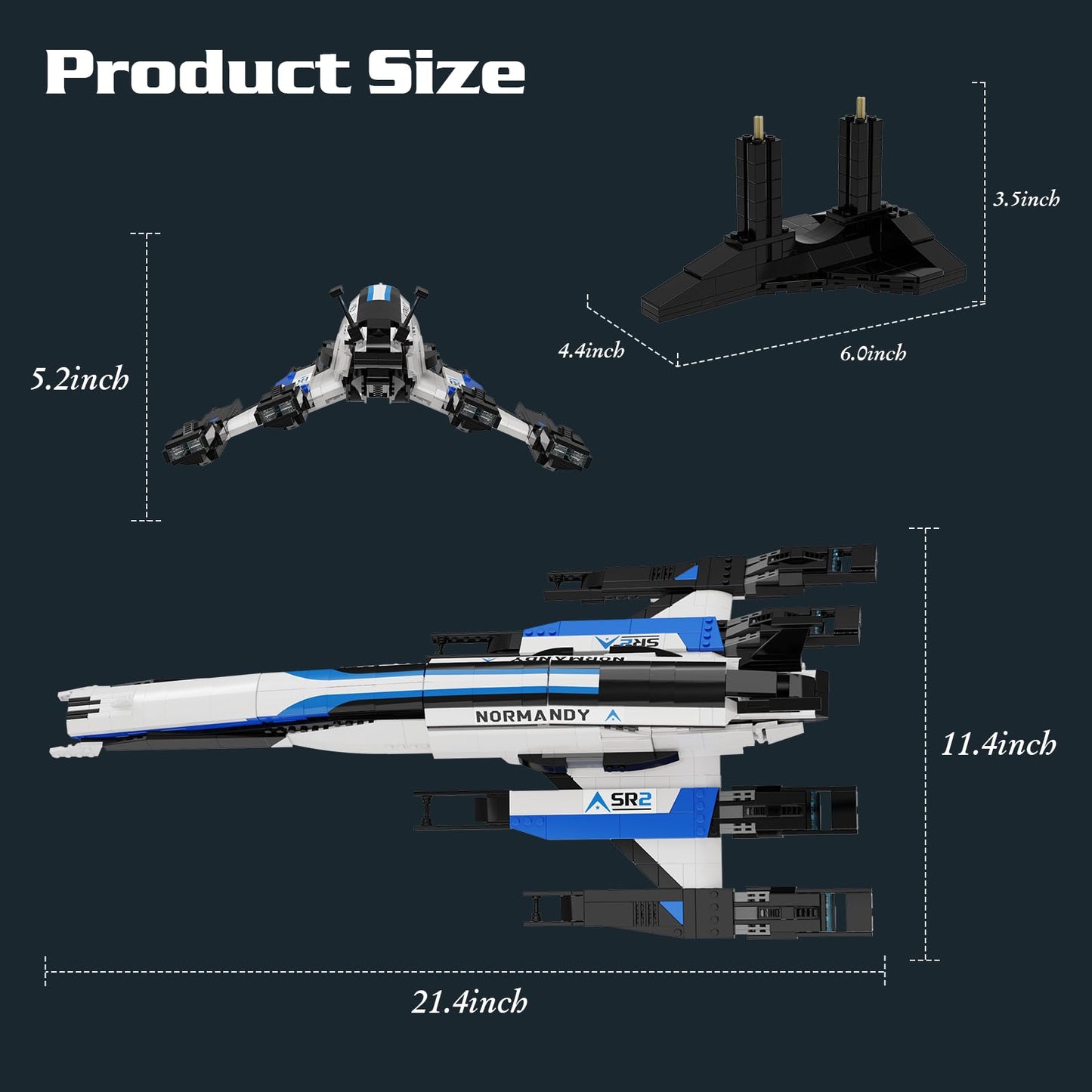 BVANFKJGR Normandy 2 Spaceship Building Block Set – 1029 Pcs, LEGO Compatible, 18+ Sci-Fi Model