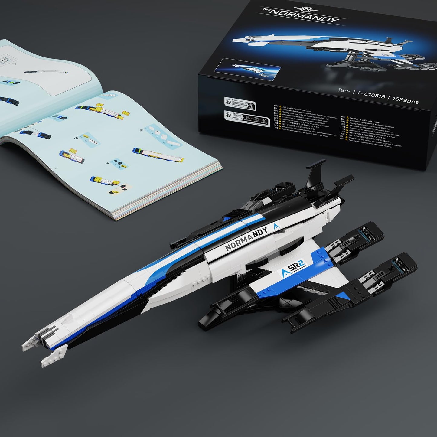 BVANFKJGR Normandy 2 Spaceship Building Block Set – 1029 Pcs, LEGO Compatible, 18+ Sci-Fi Model