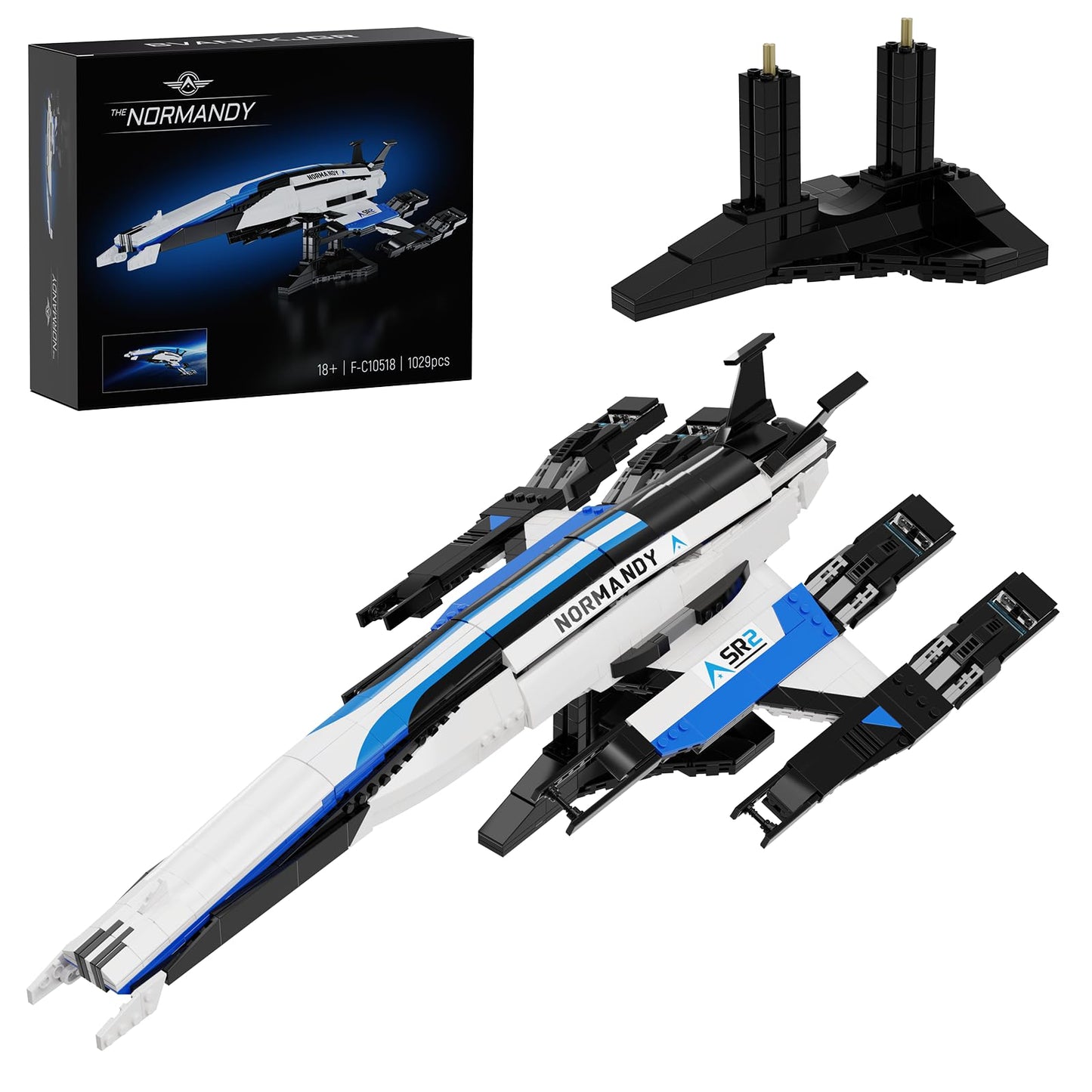 BVANFKJGR Normandy 2 Spaceship Building Block Set – 1029 Pcs, LEGO Compatible, 18+ Sci-Fi Model