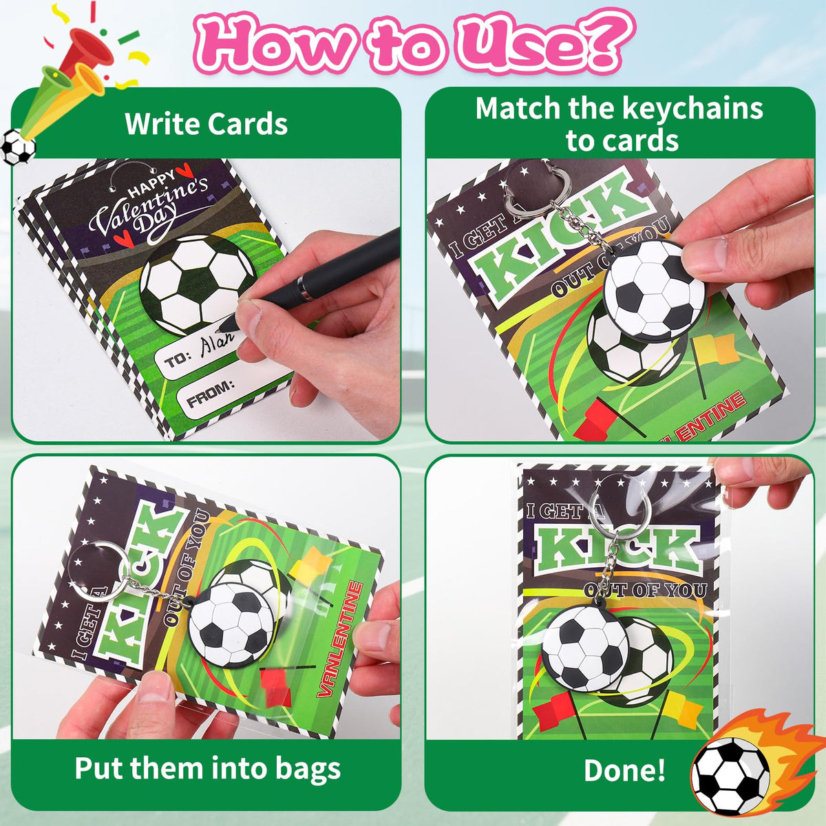 BVAROLYTH Valentines Sports Keychain Set – 32-Piece Pack for Kids, Classroom Gifts & Party Favors