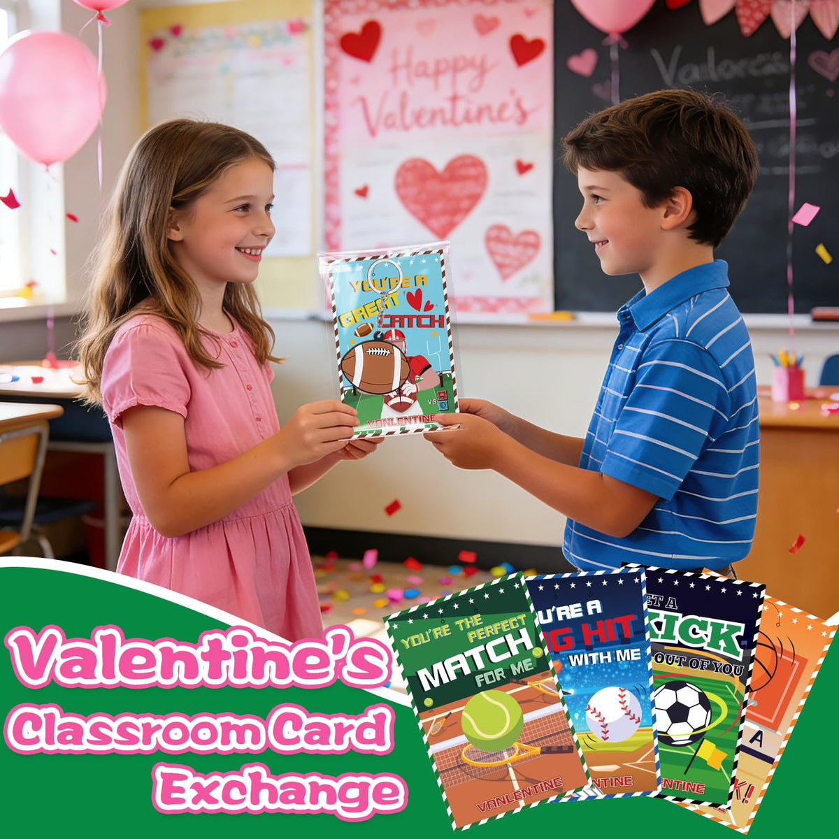 BVAROLYTH Valentines Sports Keychain Set – 32-Piece Pack for Kids, Classroom Gifts & Party Favors