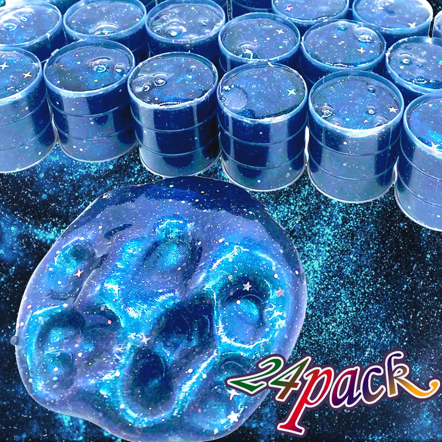 BVUEKEFT 24 Pack Galaxy Star Slime – Non-Sticky, Color-Shift Slime for Creative Play