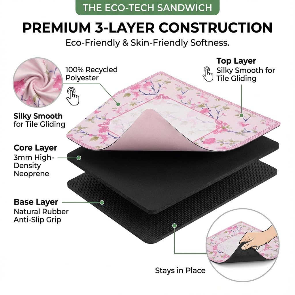 BVXVCB Mahjong Mat for Table – Non-Slip, Silent Neoprene Surface, 31.5in Pink, Ready to Use