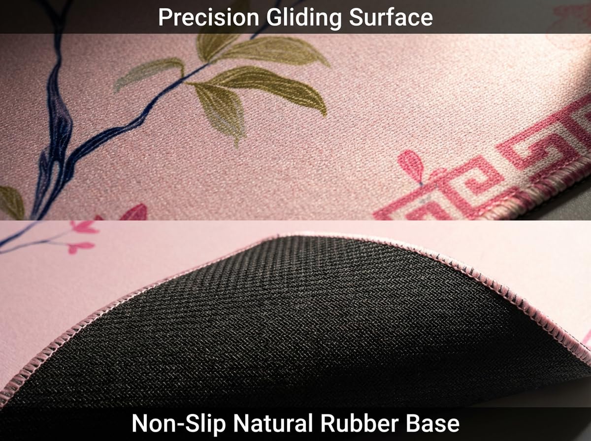 BVXVCB Mahjong Mat for Table – Non-Slip, Silent Neoprene Surface, 31.5in Pink, Ready to Use