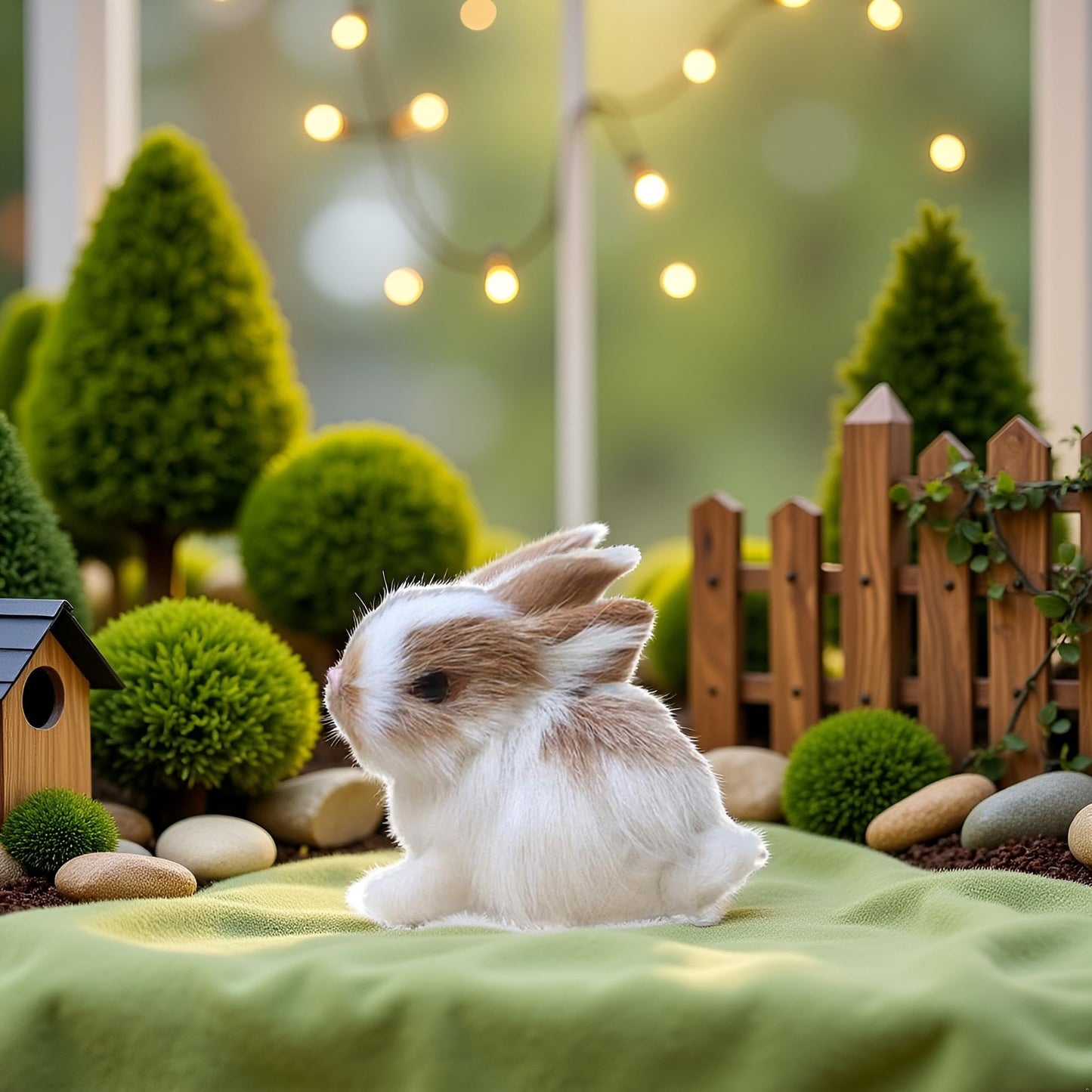 BWESOO White Mini Simulation Rabbit – Cute Plush Miniatures for Home Decor, Party Decor, and Gift Ideas