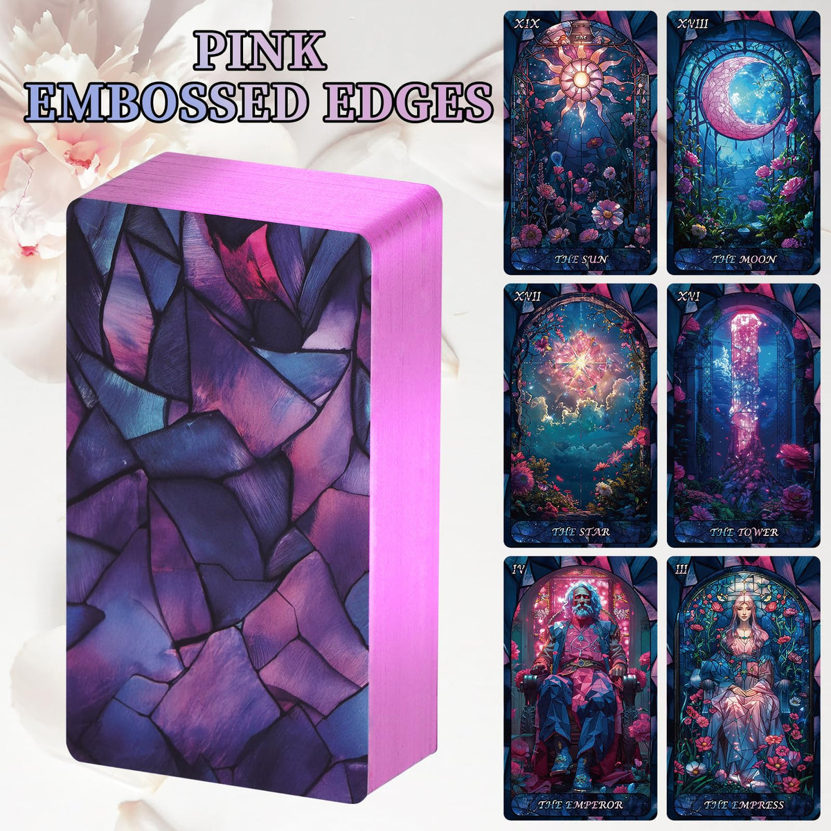 BWTY Love Tarot Cards for Beginners | Pink Tarot Deck with Guidebook & Gold Foil Edges