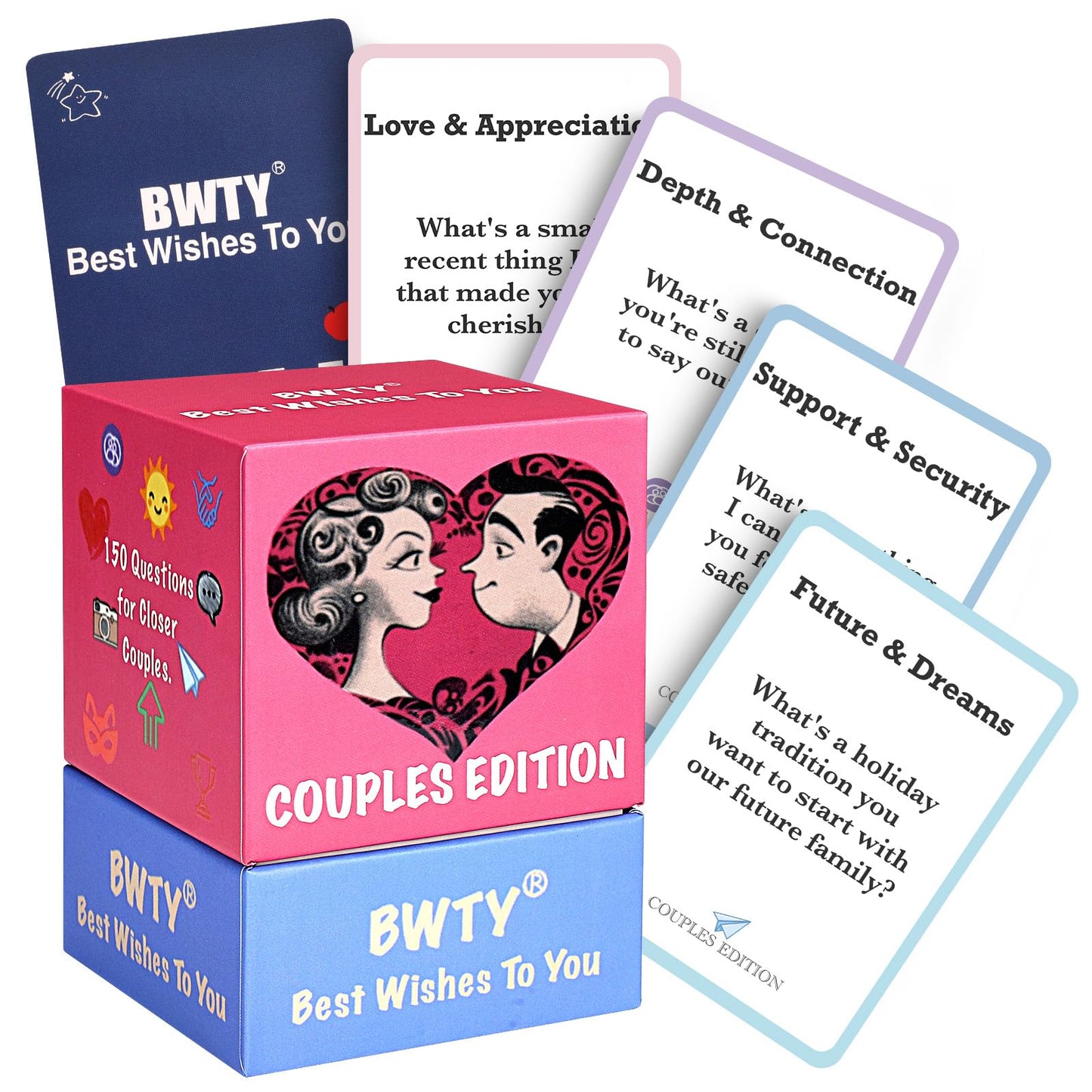 BWTY Best wishes to you | 150 Couples Conversation Starter Cards for Deeper Connection