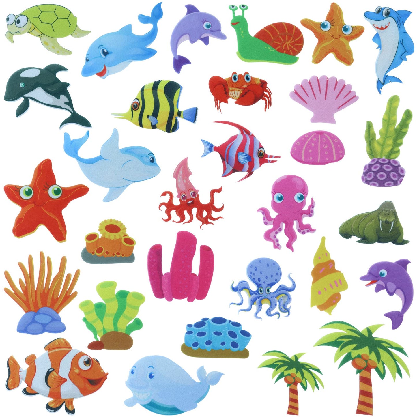 BXI 30-Pcs Ocean Felt Board Story Pieces Set – Marine Life Figures for Preschool
