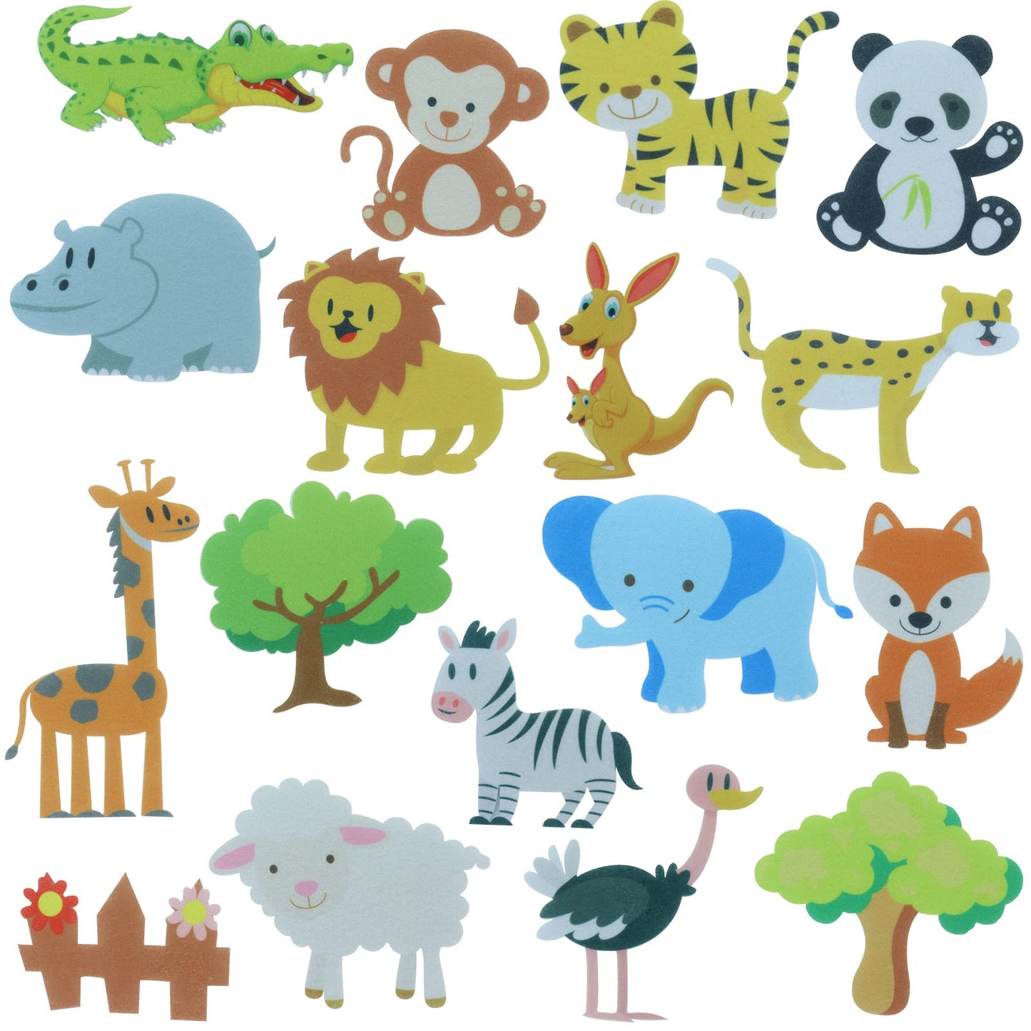 BXI 17 Pcs Zoo Animals Felt Board Story Pieces Set for Preschool & Early Learning