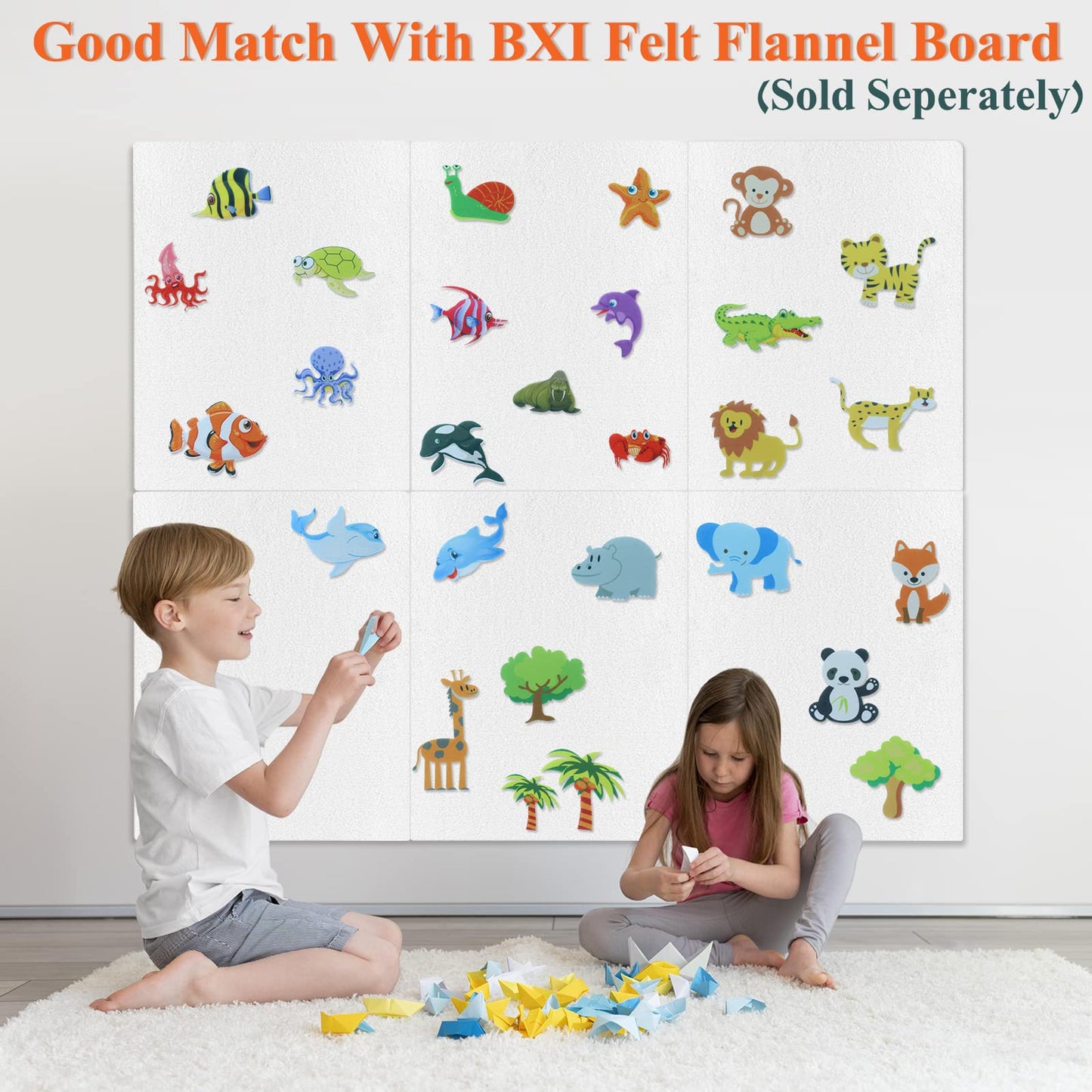 BXI 30-Pcs Ocean Felt Board Story Pieces Set – Marine Life Figures for Preschool