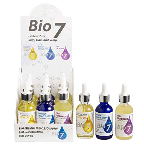 By Natures Bio 7 Hair Growth Oil 2 Oz – 2 Pack | Strengthen, Thicken & Nourish Hair