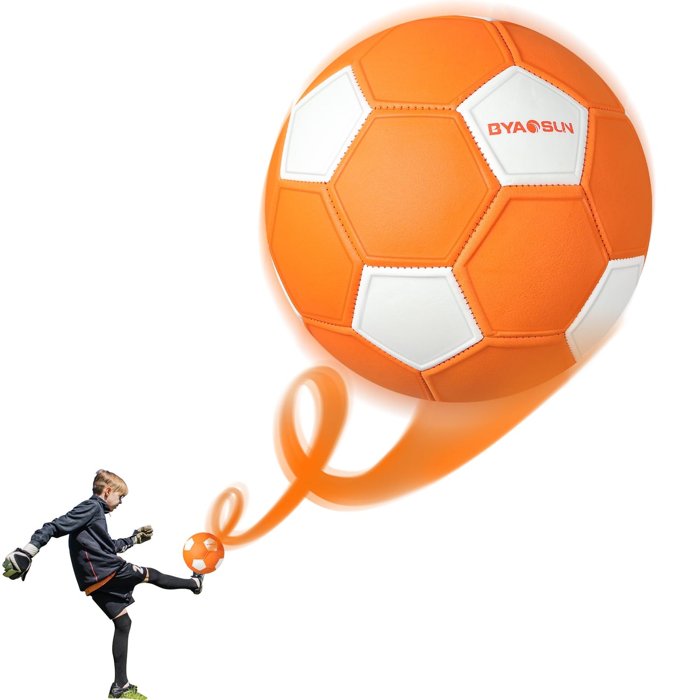 BYAOSUN Curve Soccer Ball Size 4 – Soft Swerve for Indoor & Outdoor Play