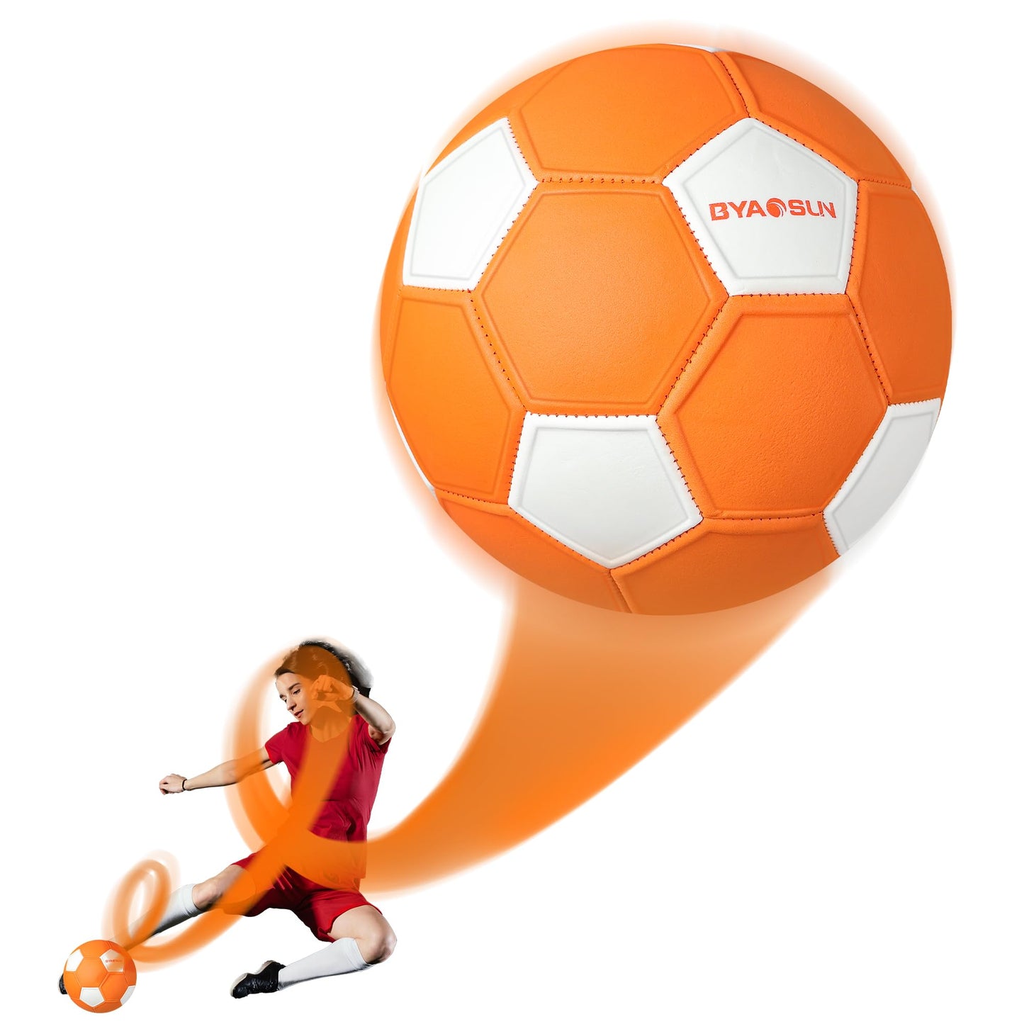 BYAOSUN Curve Soccer Ball Size 4 – Soft Swerve for Indoor & Outdoor Play