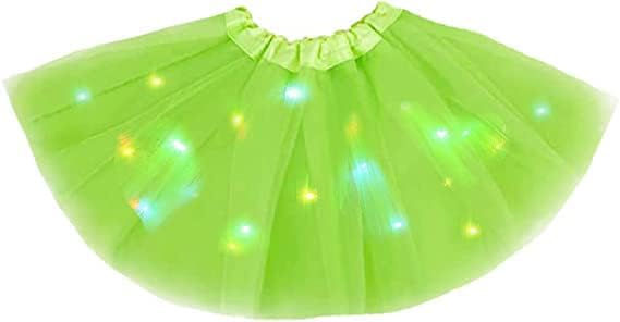 Bybyseno Girl Tutu Skirt with LED Lights - 2-8 Years, Green-1