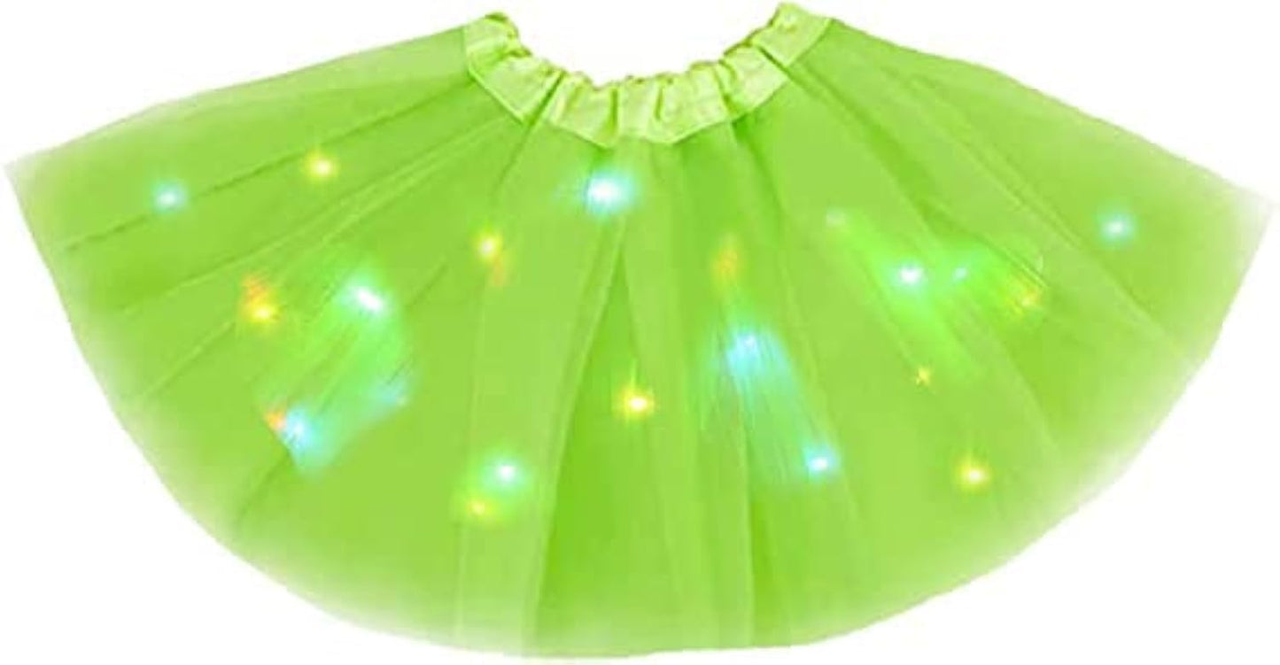 Bybyseno Girl Tutu Skirt with LED Lights - 2-8 Years, Green-1
