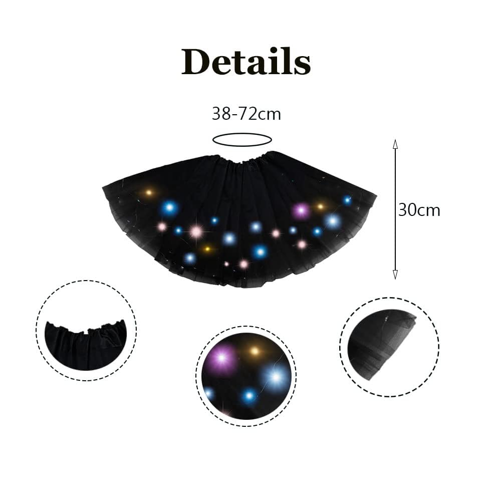 Bybyseno Girl Tutu Skirt with LED Lights – Multicolor Ballet Dress for Girls 2–8