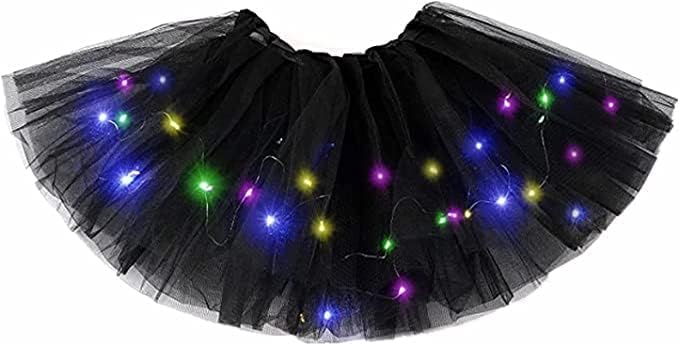 Bybyseno Girl Tutu Skirt with LED Lights – Multicolor Ballet Dress for Girls 2–8