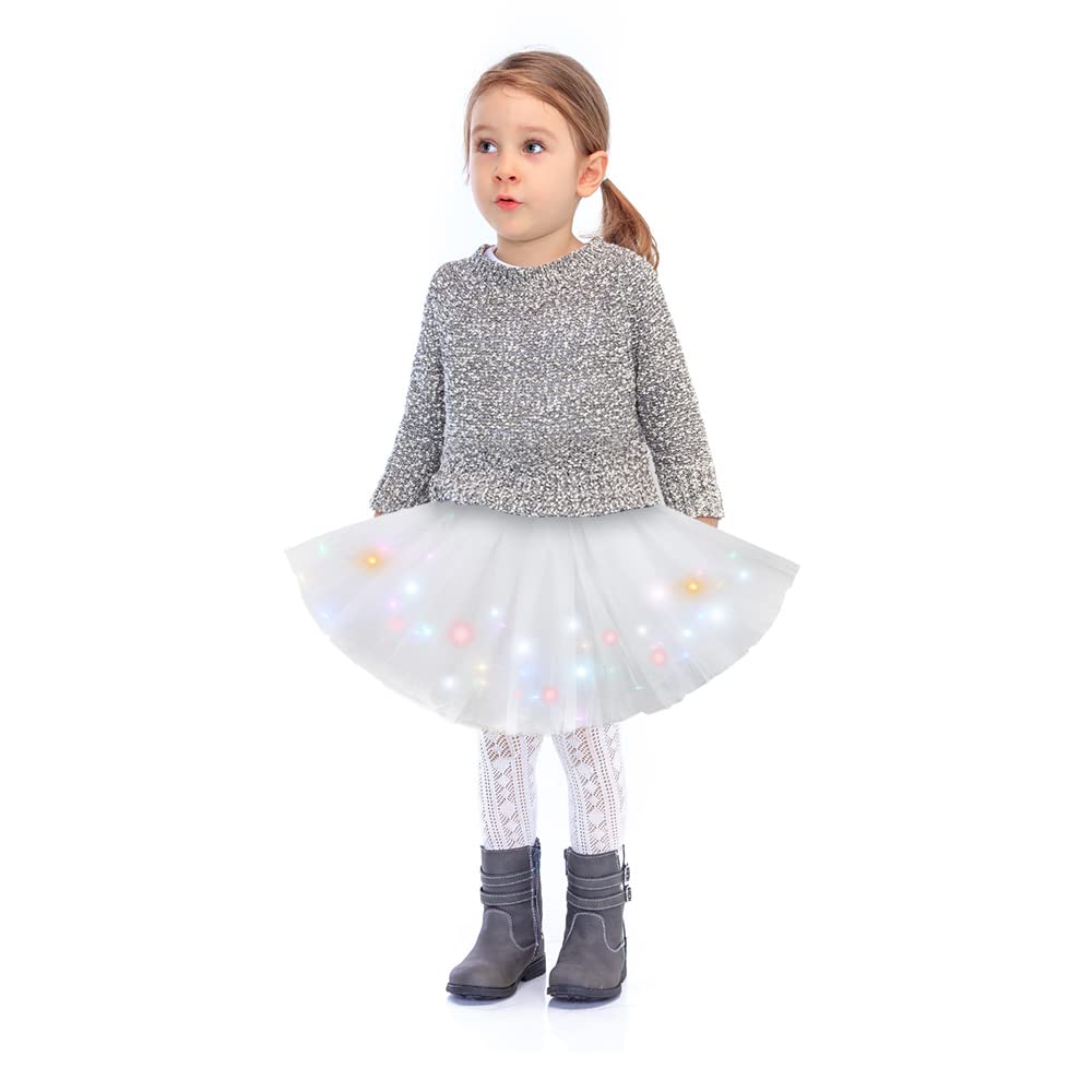 Bybyseno Girl Tutu Skirt - Light-Up LED Ballet Dress for Kids 2-8