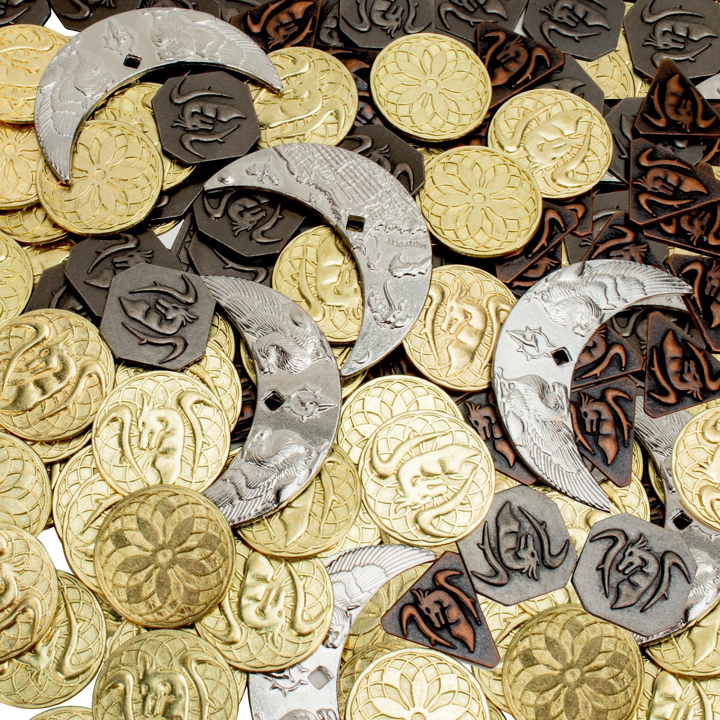 Byhoo 145PCS DND Coin Set with Glow-Eyes Bag for RPG Tabletop