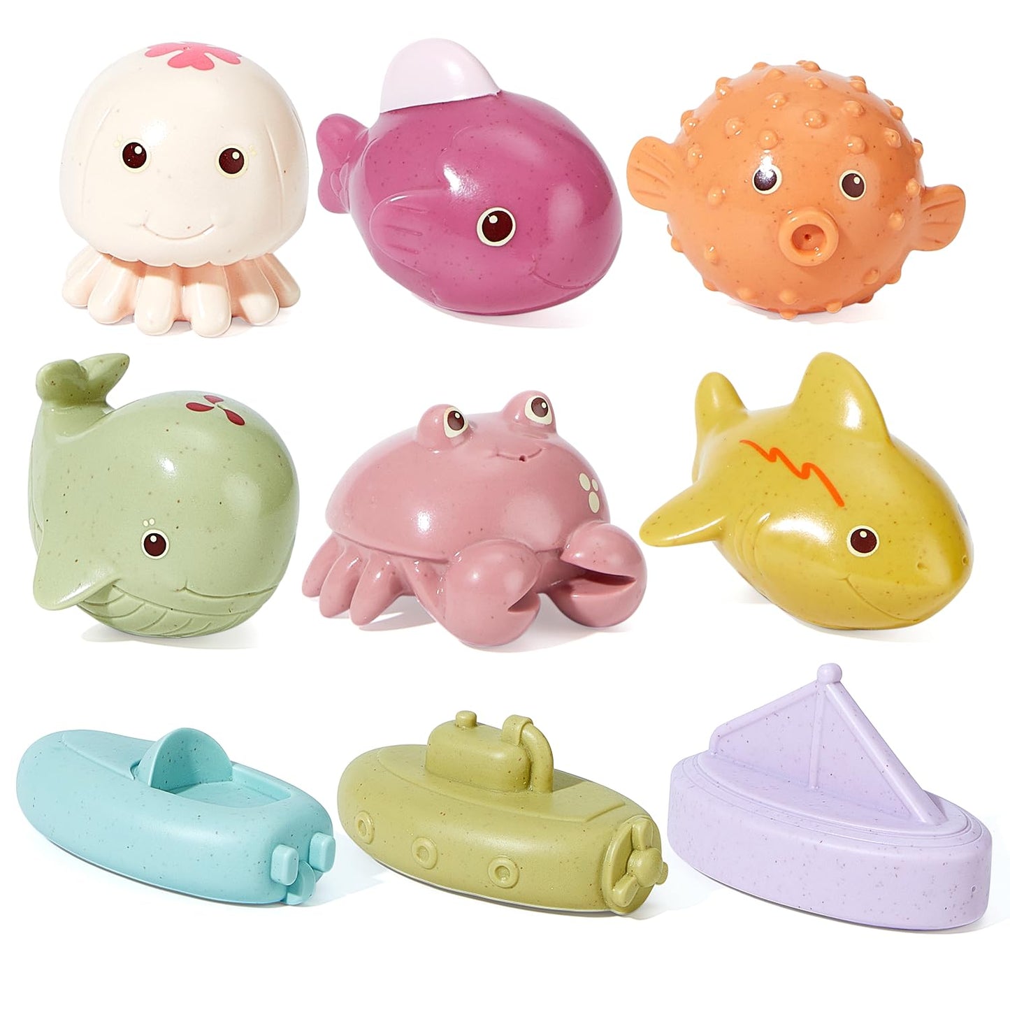 BYKASIST Baby Bath Toys 9 Pack – Mold-Free, Sealed Design, Soft Grip & Floatable Fun for 6–18 Months