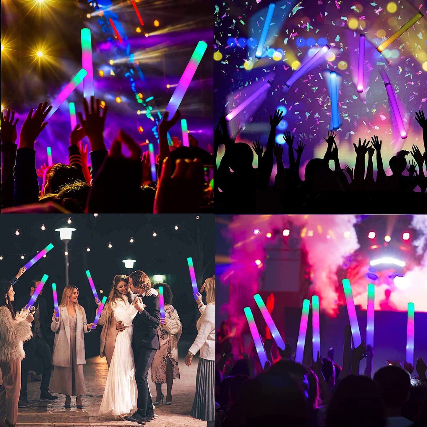 Bylaotrs Foam Glow Sticks Bulk 160 PCS – 3-Mode LED Light Sticks for Parties, Weddings, Concerts