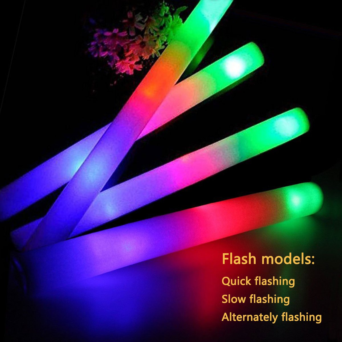 Bylaotrs Foam Glow Sticks Bulk 160 PCS – 3-Mode LED Light Sticks for Parties, Weddings, Concerts