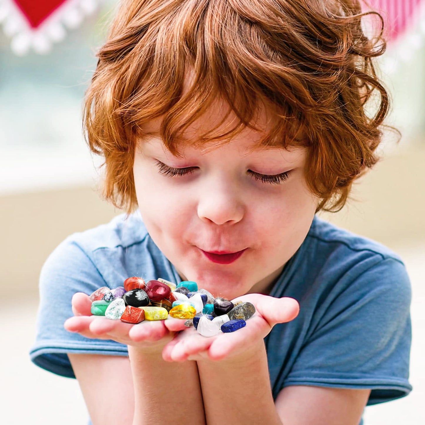 Byncceh Rock Collection for Kids — 25 Gemstones & Crystals STEM Kit (Ages 6-12)