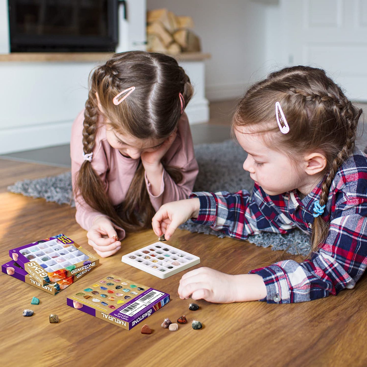 Byncceh Rock Collection for Kids — 25 Gemstones & Crystals STEM Kit (Ages 6-12)