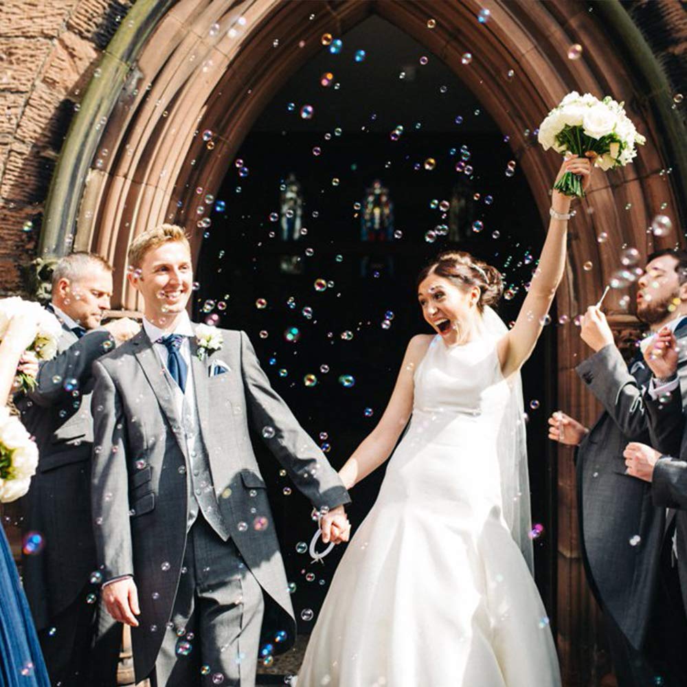 BYONEBYE 112-Pack Mini Wedding Bubble Wands – White Circle Tops for Favors & Party Decor