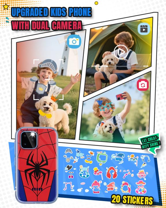 Byserten Kids Smart Phone - 3.5-inch Educational Phone with Dual Cameras, Games, Habit Tracker & Music Player